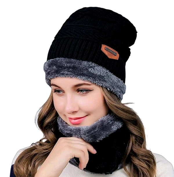 WOOLEN CAP WITH MUFFLER 