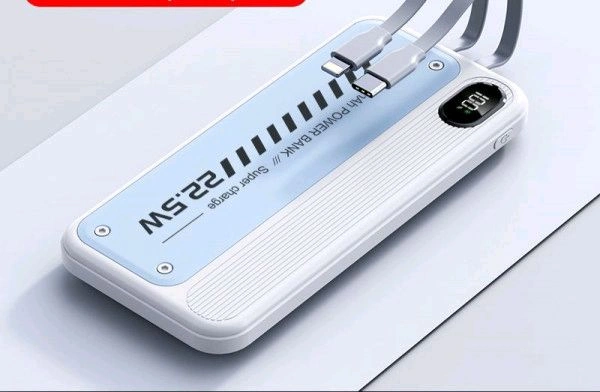 PORTABLE 22.5VW FAST CHARGE WITH CABLE LARGE CAPACITY POWER BANK