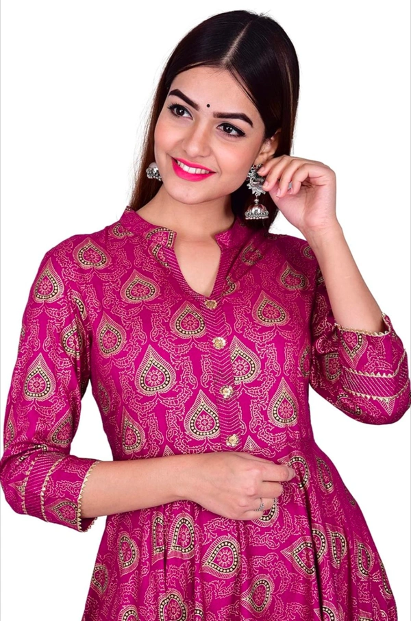 Designer kurti printed kurti and embroidery working - M