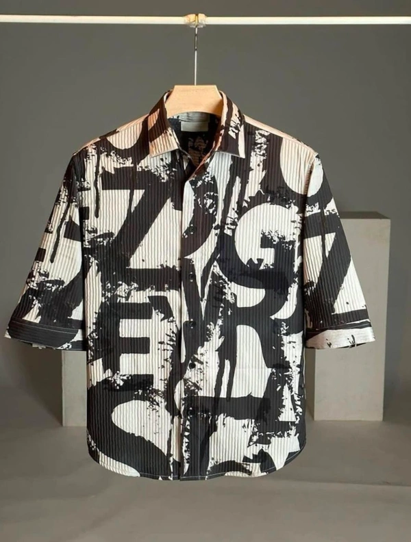 TRENDFLARE Men Oversized Fit Printed Spread Collar Beach Wear Shirt - L