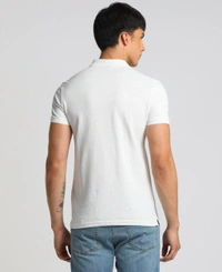 White Polo Cotton Blend Tshirt - S