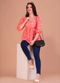 Trendy Printed Top Women Stylish Top for Girls - S