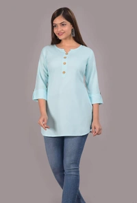 AARODHIYA Women's Rayon Solid Regular Short Kurti/Tops, Tops and Tunics for Women - XXL