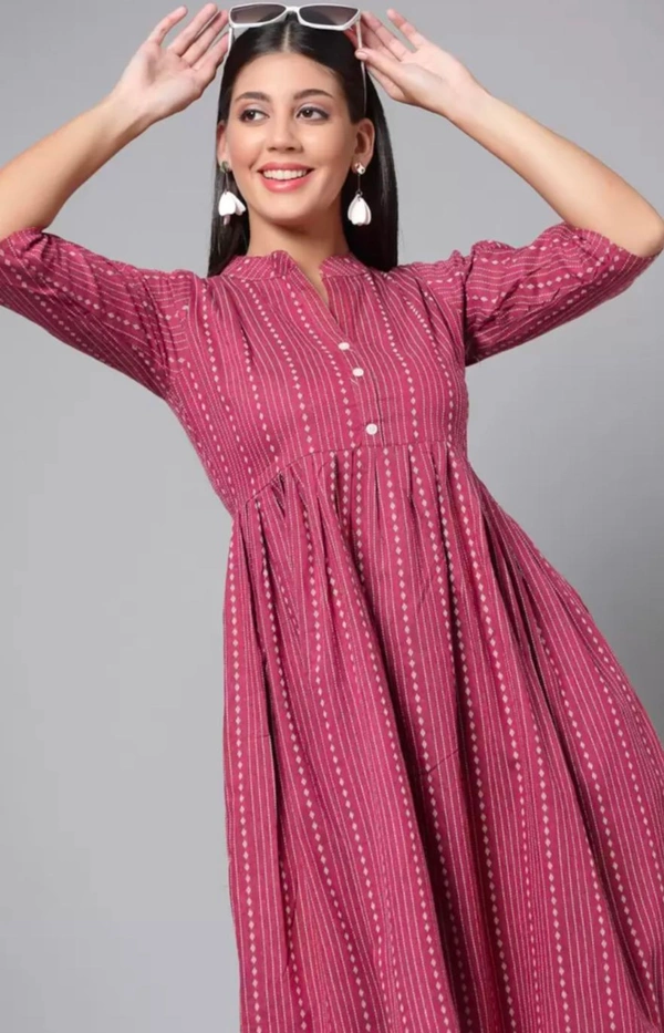 KALINI Geometric Printed Anarkali Kurta - XXS