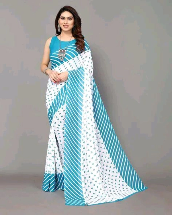 PRIYASHIGeometric Print Saree with Co... - Free Size