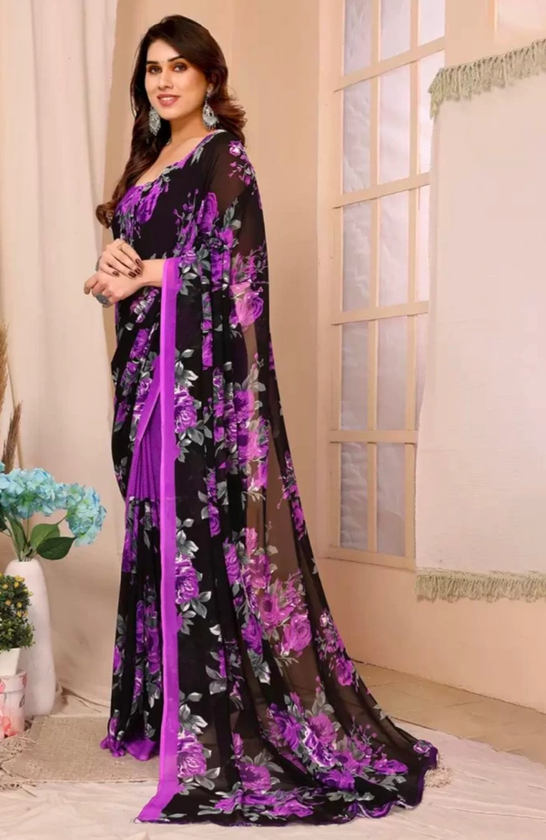 Moda Rapido Floral Saree - Free Size