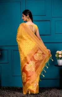 Women's Woven Design Banarasi Style Art Silk Saree With Blouse