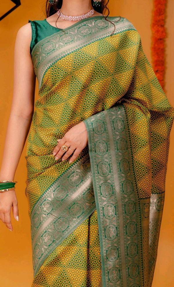 Women's Woven Design Kanjivaram Style Art Silk Saree With Blouse