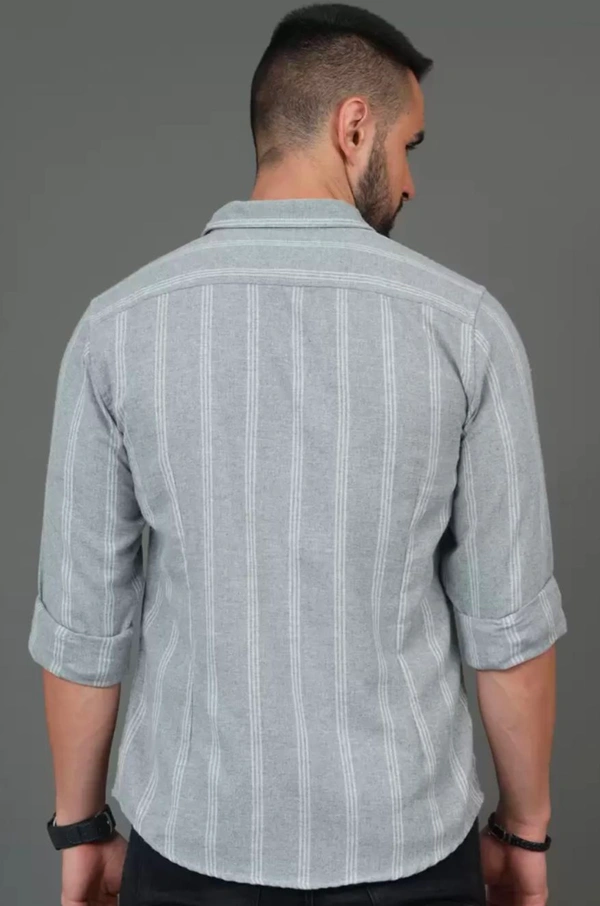 HERE&NOW Slim Fit Striped Long Sleeves Cotton Casual Shirt - S