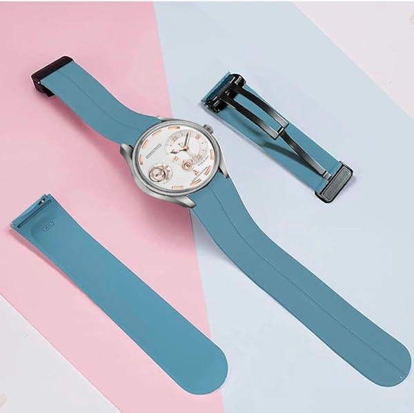 DOUBLERUN Chonograph Date Display Analoge Silicone Magnetic Strap Watch for Men, Series S-160-00