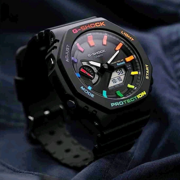 SHIVAAY Black Rainbow Analog-Digital Watch For Boys & Girls 7a