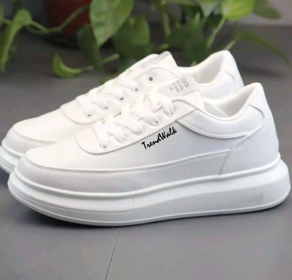 TrendWalk Original Luxury Branded Fashionable Men's Casual Walking Partywear Sneakers For Men White - 7