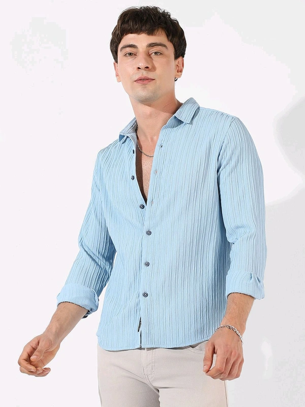 Self-Design Striped Shirt - M