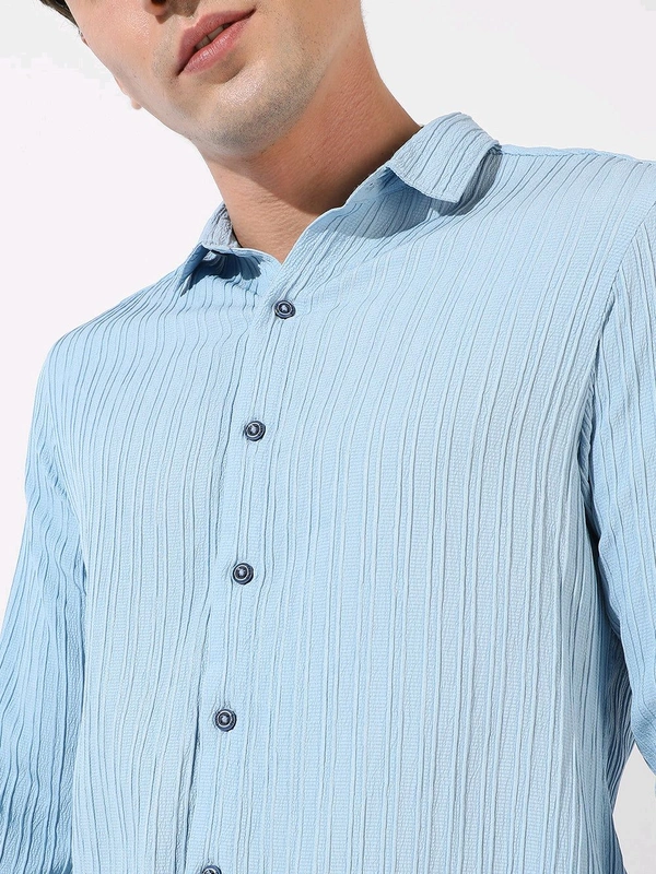 Self-Design Striped Shirt - XL