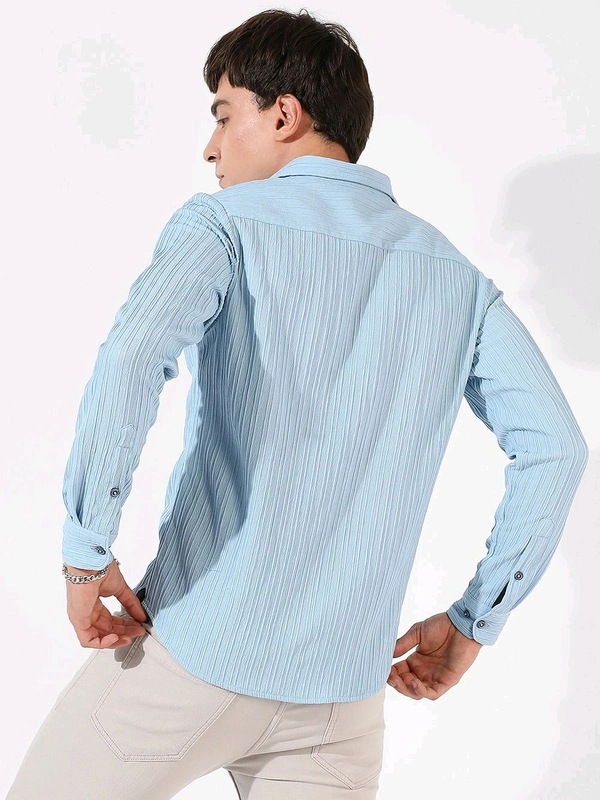 Self-Design Striped Shirt - XXL