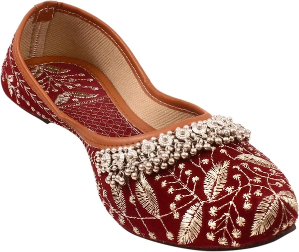 MK CRAFT Ethnic Embroidred Payal Jutis For Women - 5