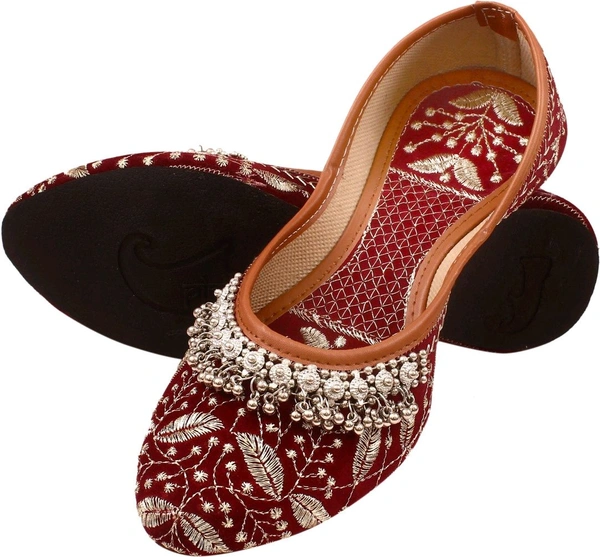 MK CRAFT Ethnic Embroidred Payal Jutis For Women - 5