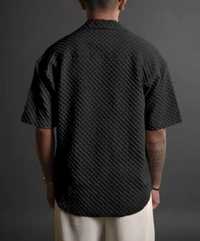 Men Self Design Casual Purple Shirt - Cod Gray