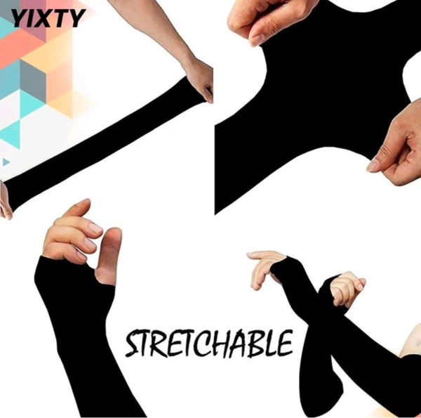hand gloves (man woman) 7year 60 year use this product comfortable this hand gloves  - Black, free size