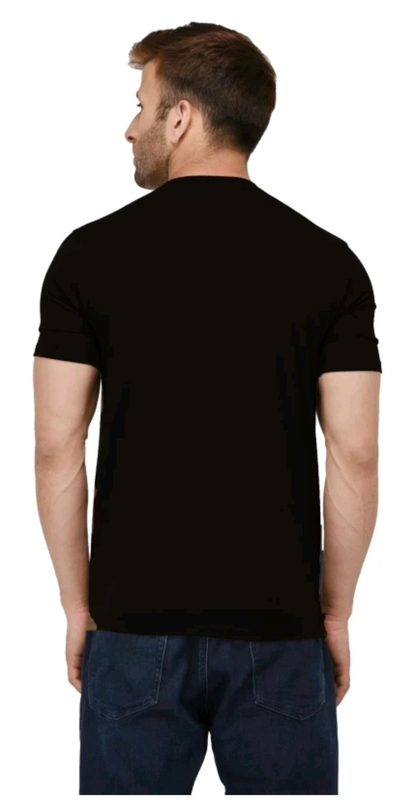 black buck original   Men Solid Round Neck Cotton Blend Black T-Shirt - White, L