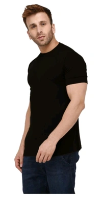 black buck original   Men Solid Round Neck Cotton Blend Black T-Shirt - White, XL