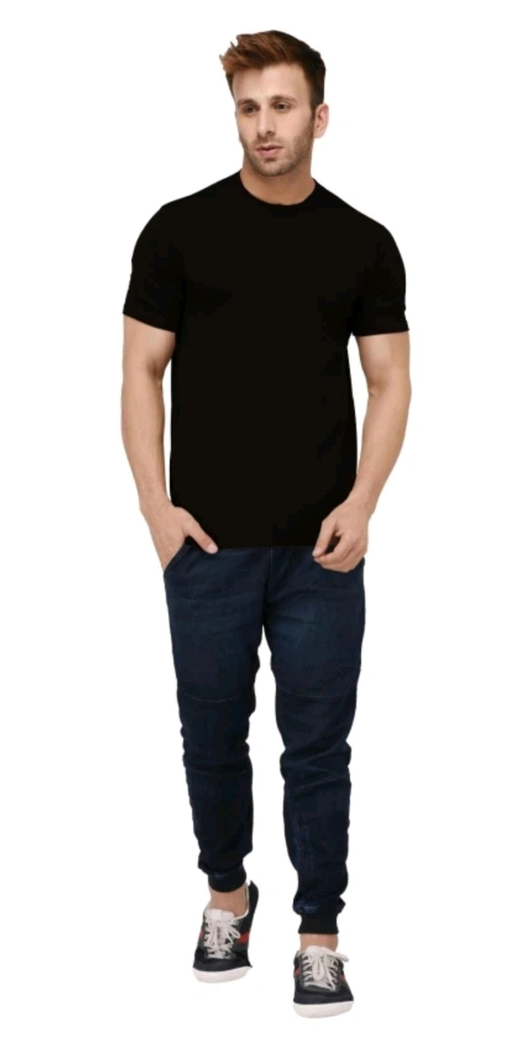 black buck original   Men Solid Round Neck Cotton Blend Black T-Shirt - White, XL