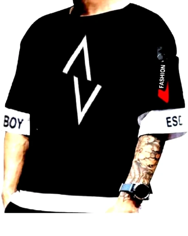 Hip Hop t-shirt round neck black t-shirt  - Black, free site