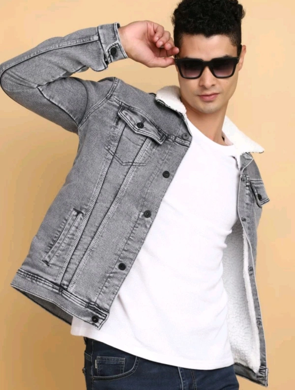 i-20  Jeans jacket (Gray colour ) ( pack of 1) - Black, free size