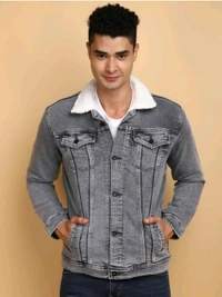i-20  Jeans jacket (Gray colour ) ( pack of 1) - Black, free size