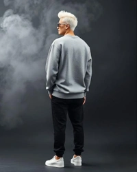 Melange Grey Sweatshirt - L