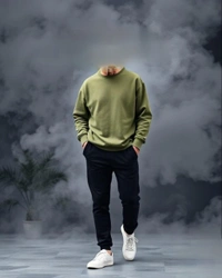 Olive Green Sweatshirt - M