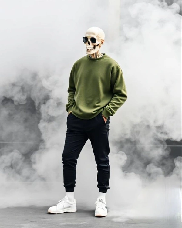 Olive Green Sweatshirt - XXL