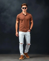 Coffee Brown Polo Tshirt - XL