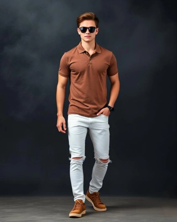 Coffee Brown Polo Tshirt - XL