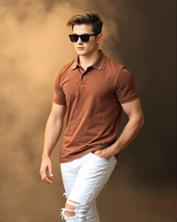 Coffee Brown Polo Tshirt - XXL