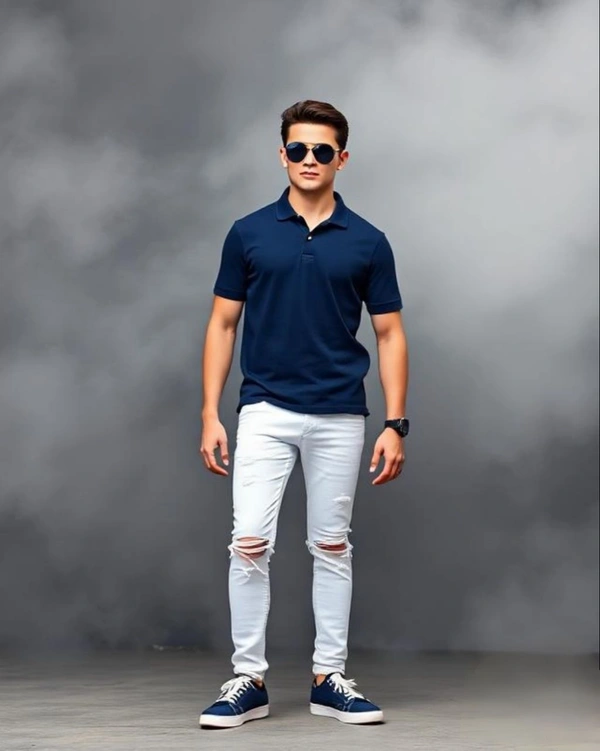 Navy Polo Tshirt - XL
