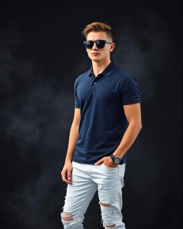 Navy Polo Tshirt - XXL