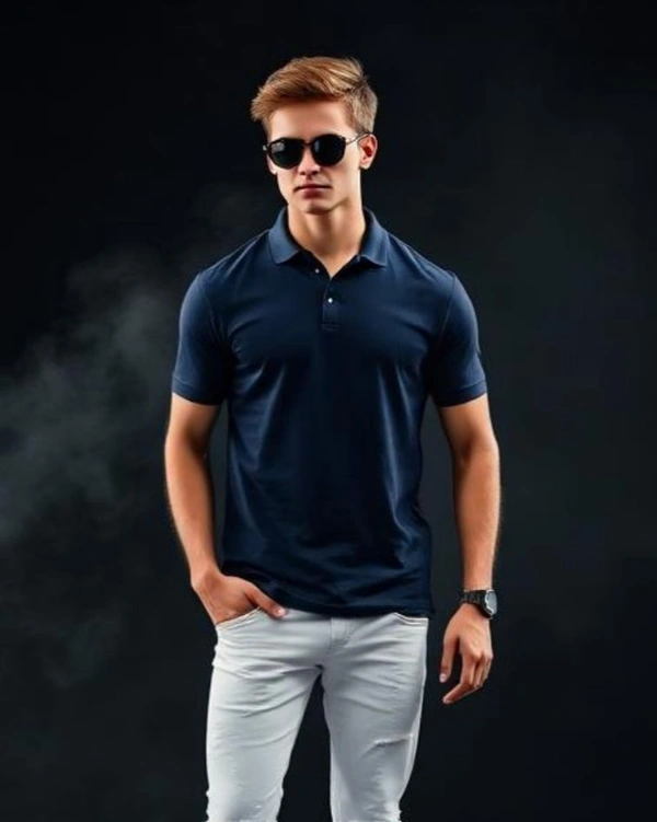 Navy Polo Tshirt - XXL