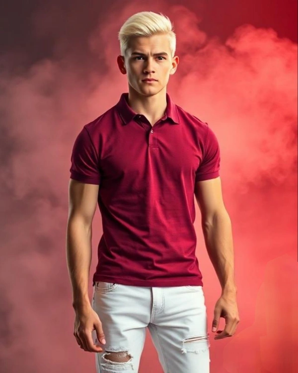Maroon Stylish Polo Tshirt - S