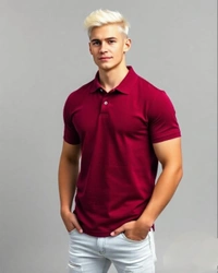 Maroon Stylish Polo Tshirt - S