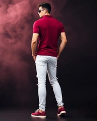 Maroon Stylish Polo Tshirt - M