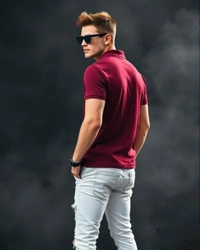 Maroon Stylish Polo Tshirt - M