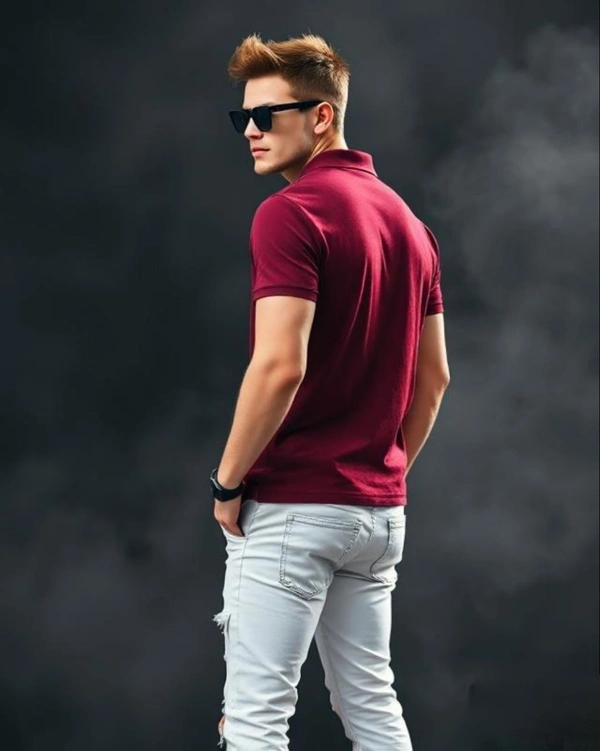 Maroon Stylish Polo Tshirt - M