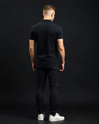 Stylish Black Polo Tshirt - S
