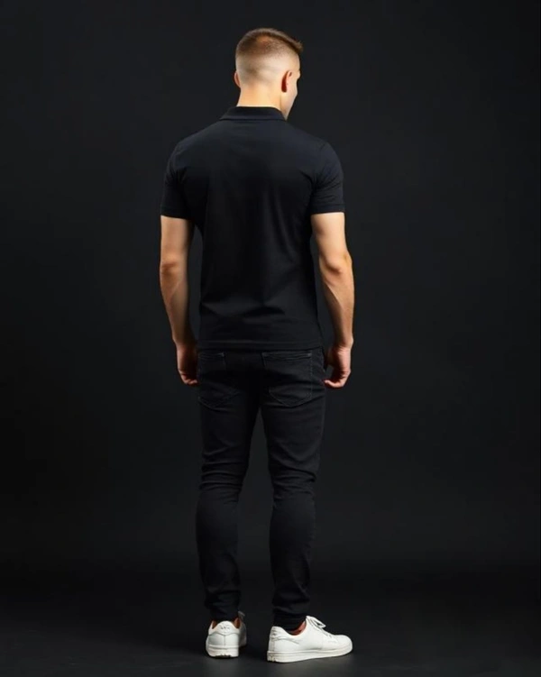 Stylish Black Polo Tshirt - S