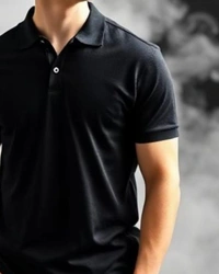 Stylish Black Polo Tshirt - L
