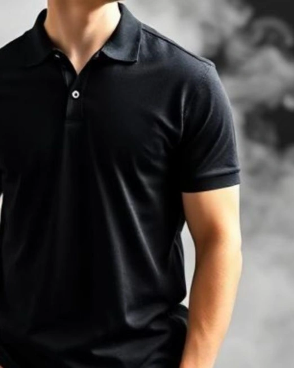 Stylish Black Polo Tshirt - L