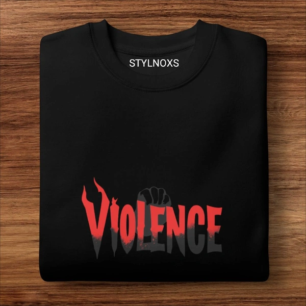 Voilence Printed Black Sweatshirt - M