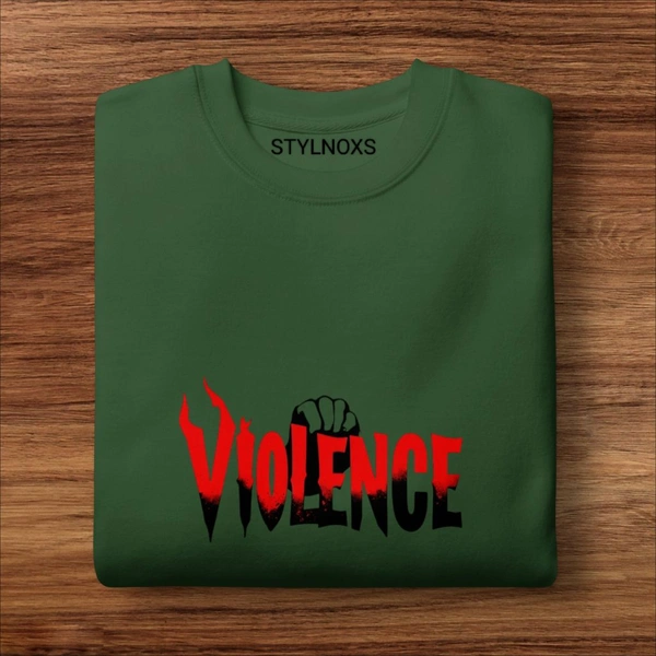 Voilence Printed Green Sweatshirt - L