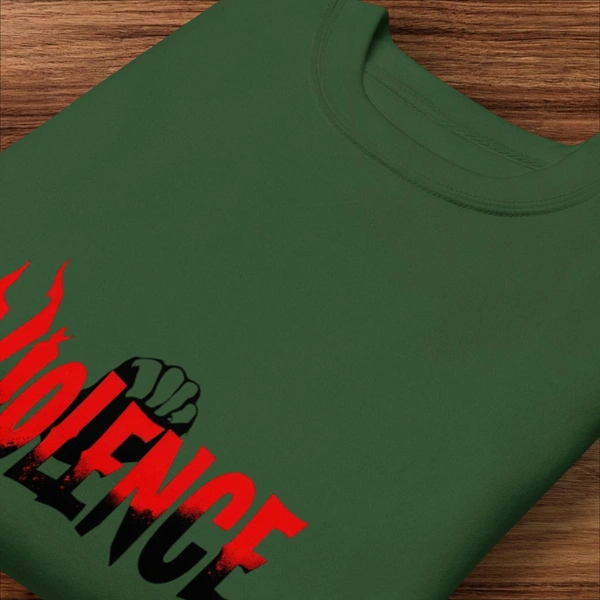 Voilence Printed Green Sweatshirt - L